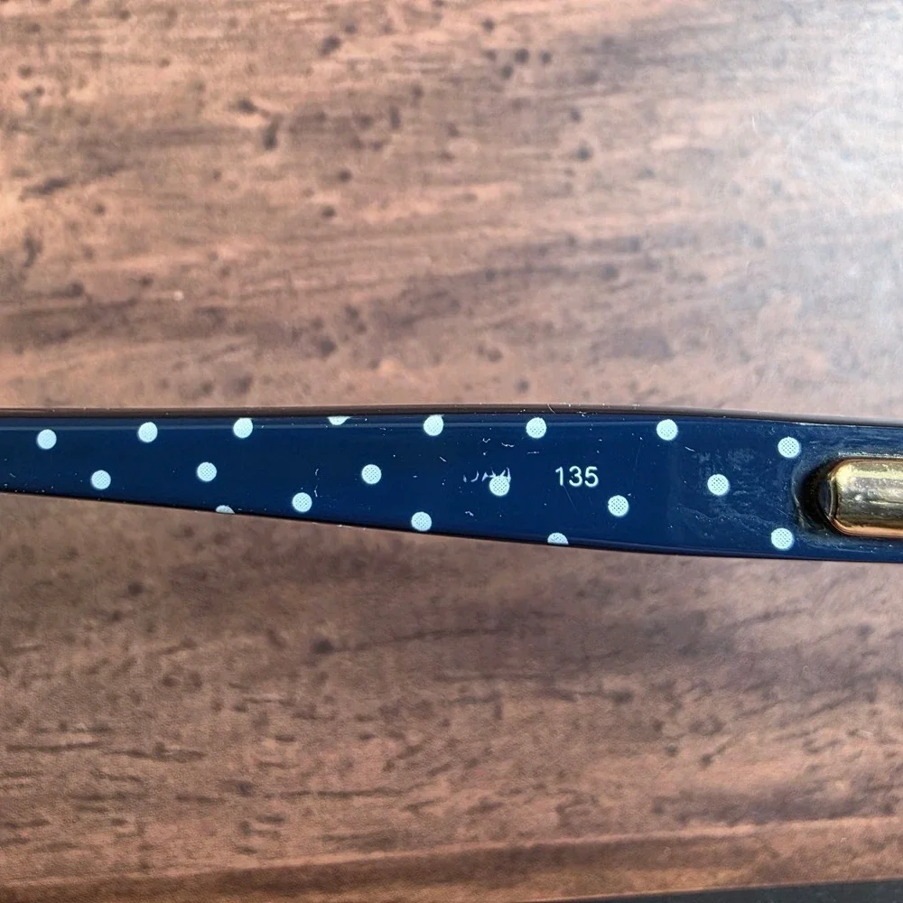 Kate Spade New York Navy Blue Polka Dot Eyeglasses 52-‎ 17 -135 FRAMES ONLY